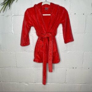Chakir Linen Microfiber Cotton Turkish Hooded Bathrobe Size Small in Coral Red